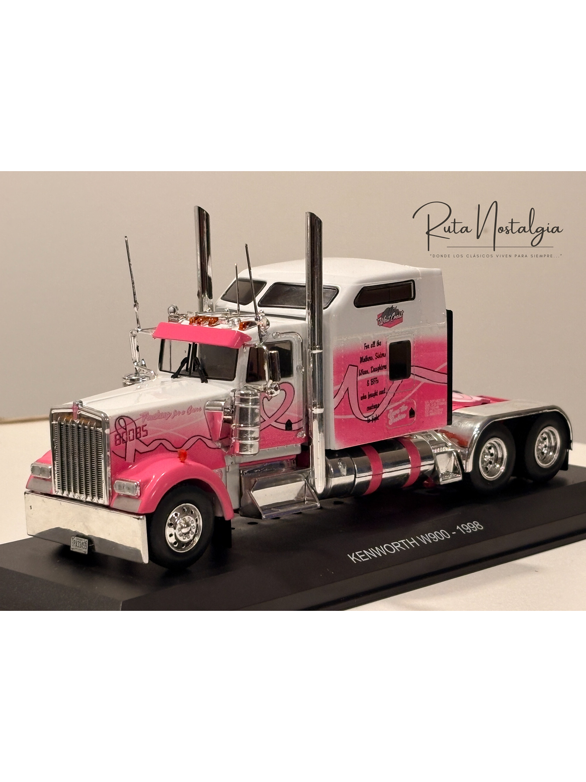 Kenworth W900 1998 Breast Cancer Awareness 1:43 Hachette | Camión tuning americano de colección en Chile 1
