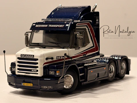 Camión a escala Scania 143H - 3 Series Torpedo 6x2 "Beekman Transport" | WSI 1:50 – tractocamión clásico europeo de colección