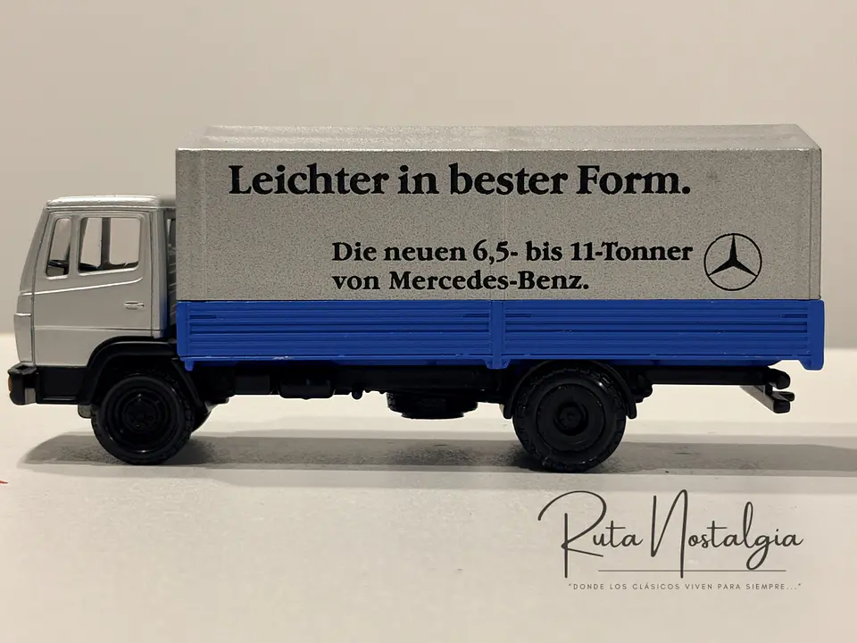 Camión a escala Mercedes-Benz LN2 / 814 “Leichter in bester Form” NZG 1:50 | Camión clásico Alemania Federal, modelo promocional Mercedes-Benz No.249 de colección en Chile 6