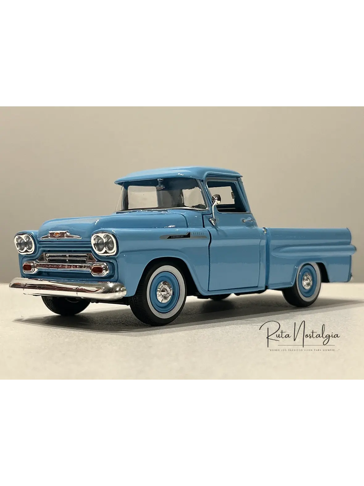 Camioneta a escala Chevrolet Apache Fleetside 1958 | Motormax 1:24 – Pickup clásica americana de colección 1