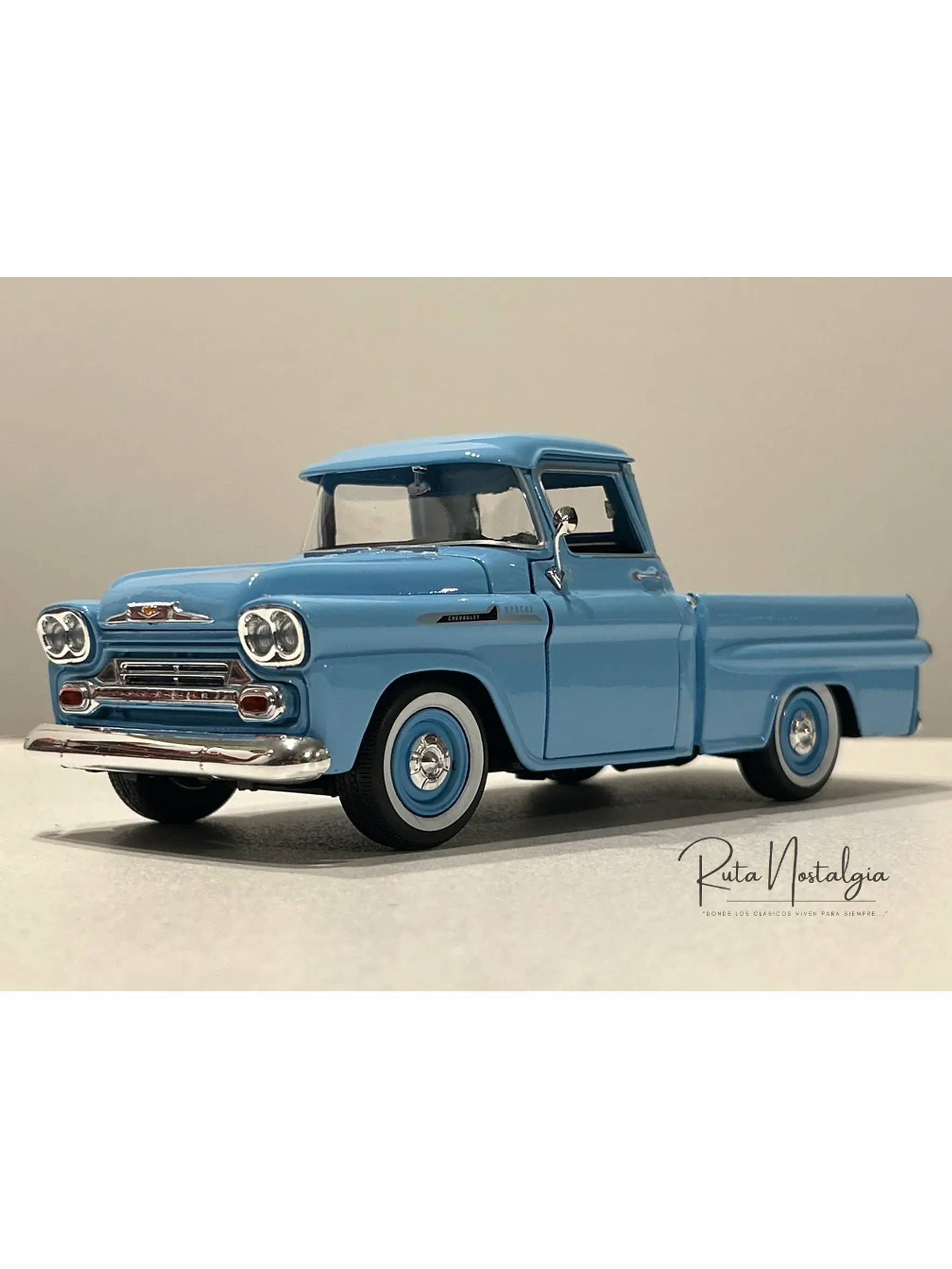 Camioneta a escala Chevrolet Apache Fleetside 1958 | Motormax 1:24 – Pickup clásica americana de colección 1