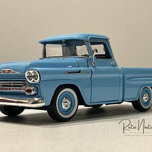 Camioneta a escala Chevrolet Apache Fleetside 1958 | Motormax 1:24 – Pickup clásica americana de colección