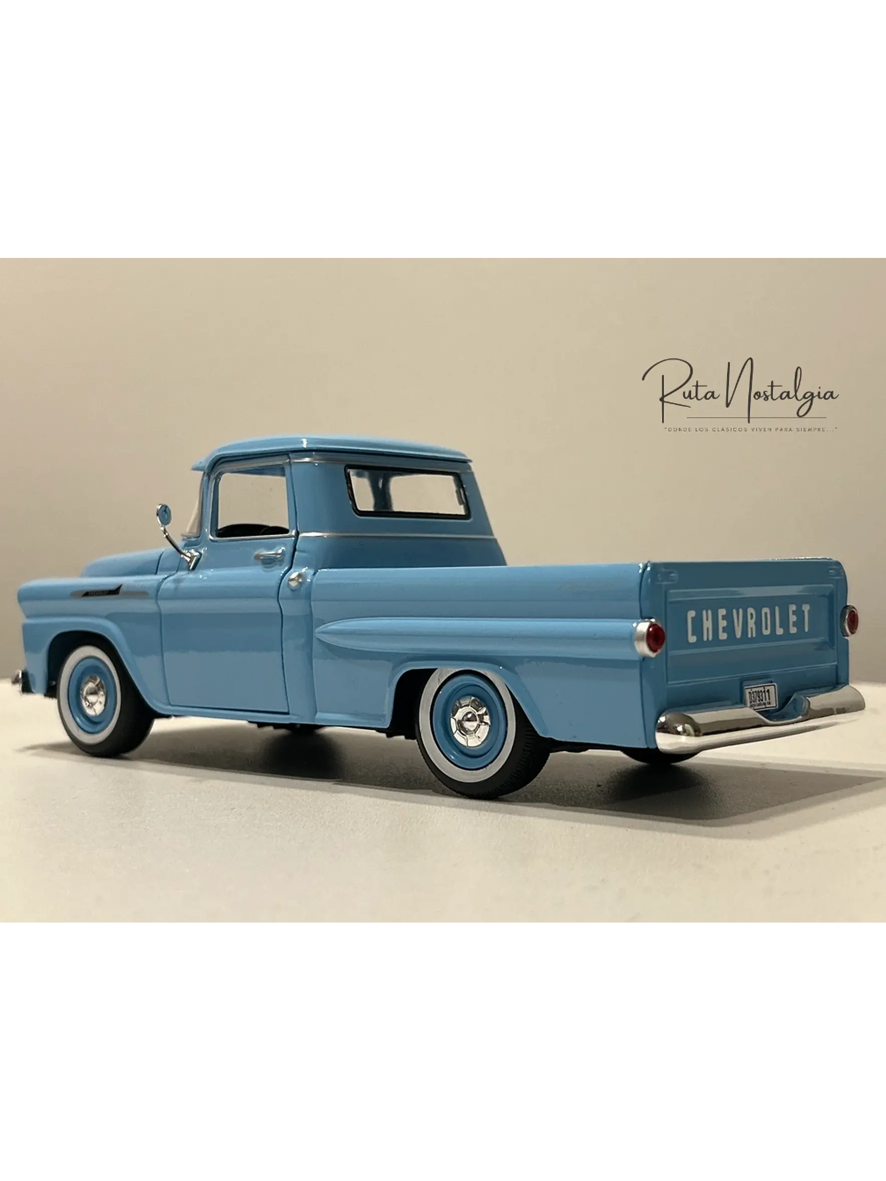 Camioneta a escala Chevrolet Apache Fleetside 1958 | Motormax 1:24 – Pickup clásica americana de colección 8