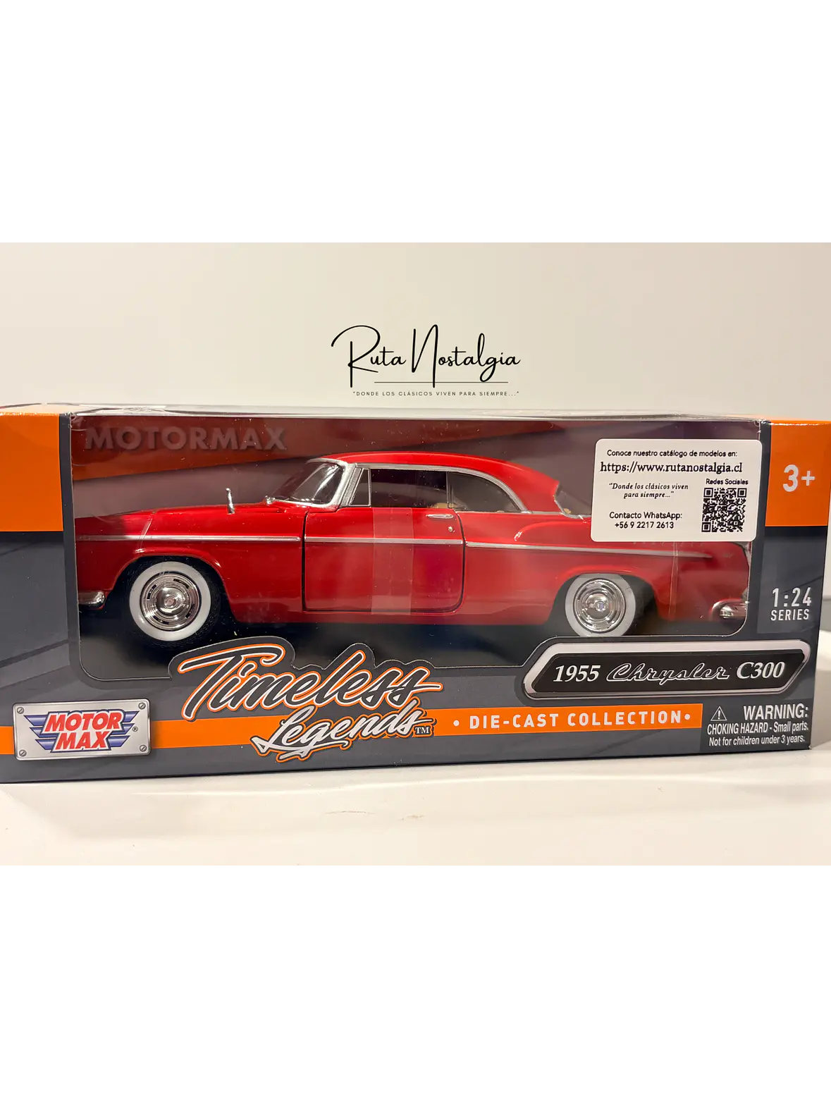 Auto Chrysler C300 1955 Motormax 1:24 | Coupé Americano Clásico 11
