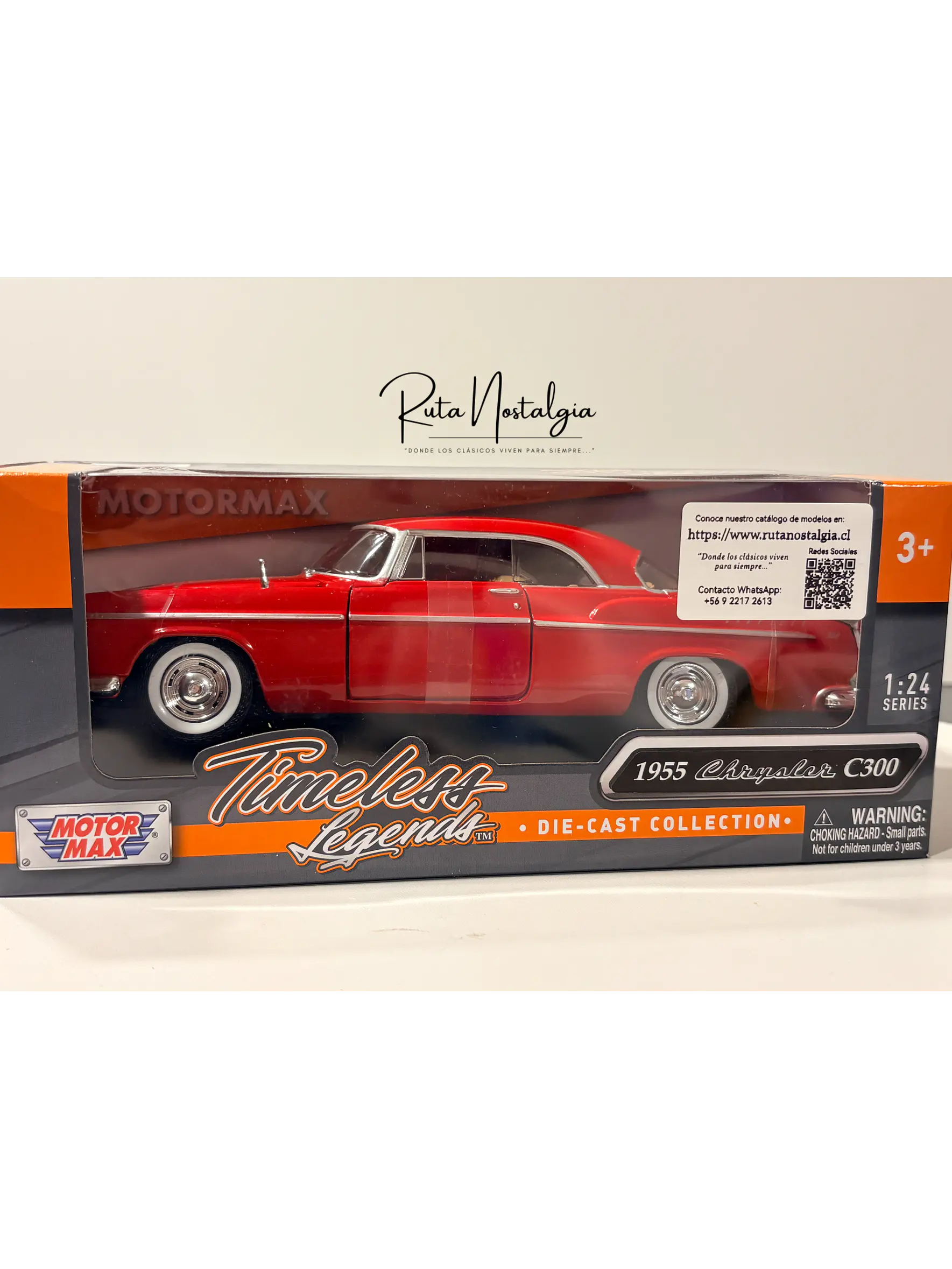 Auto Chrysler C300 1955 Motormax 1:24 | Coupé Americano Clásico 11