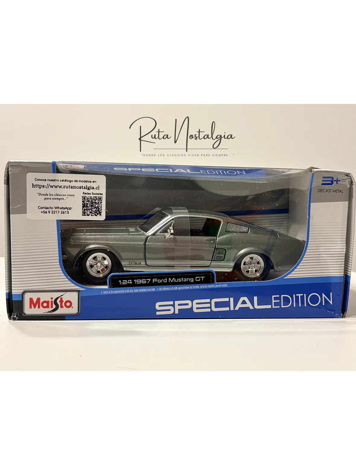 Auto Ford Mustang GT 1967 | Maisto 1:24 | Muscle Car Clásico de Colección 12