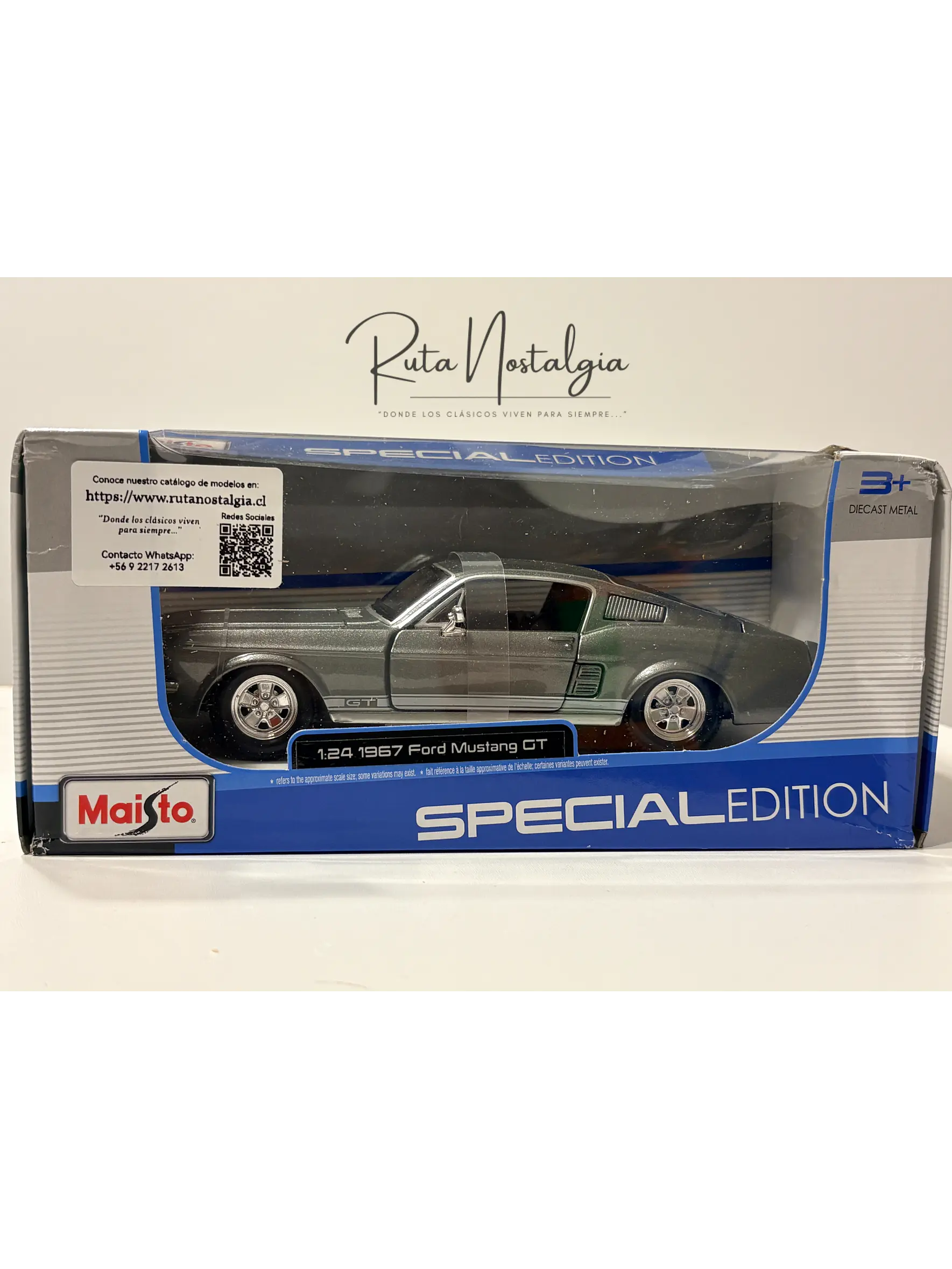 Auto Ford Mustang GT 1967 | Maisto 1:24 | Muscle Car Clásico de Colección 12