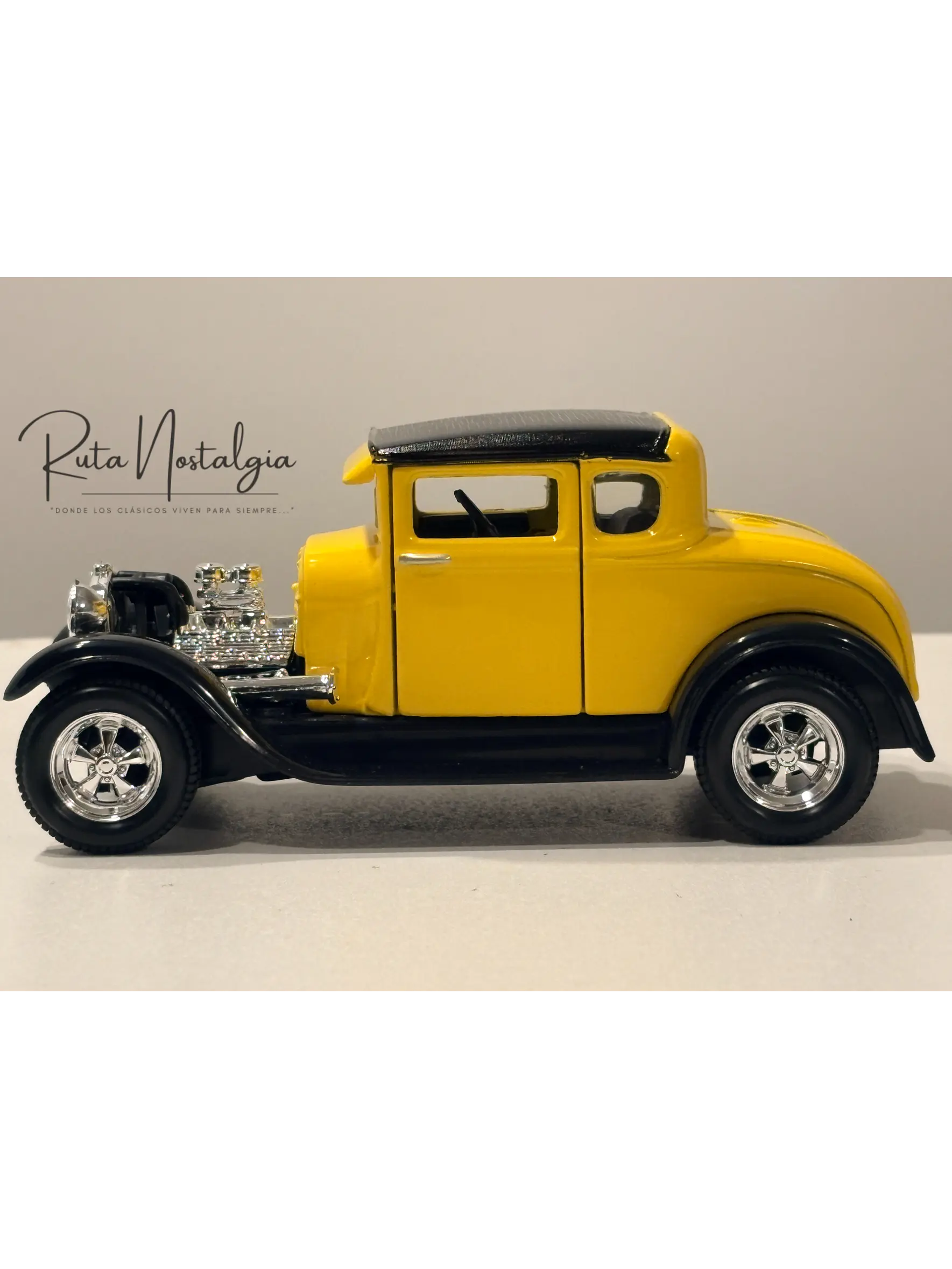 Ford Model A Hot Rod 1929 Amarillo Negro Maisto 1:24 | Hot Rod Clásico Americano de Colección en Chile 4