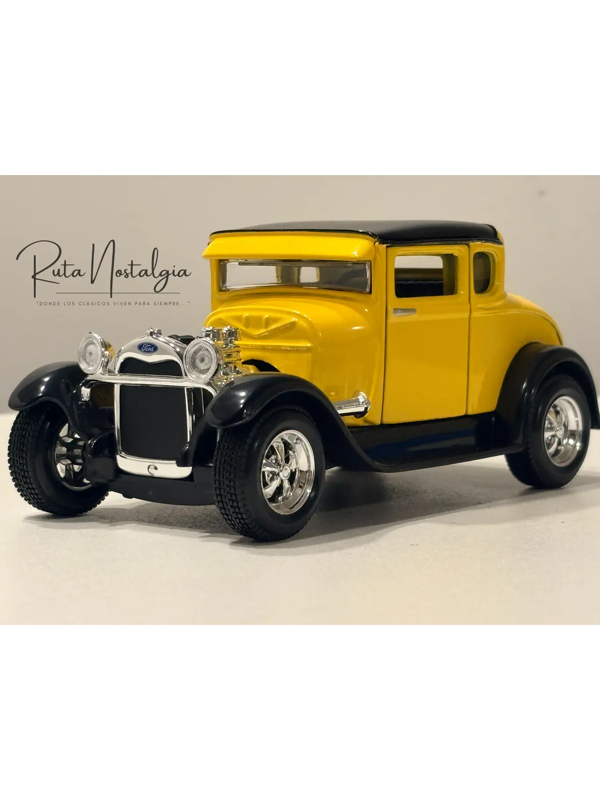 Ford Model A Hot Rod 1929 Amarillo Negro Maisto 1:24 | Hot Rod Clásico Americano de Colección en Chile 3