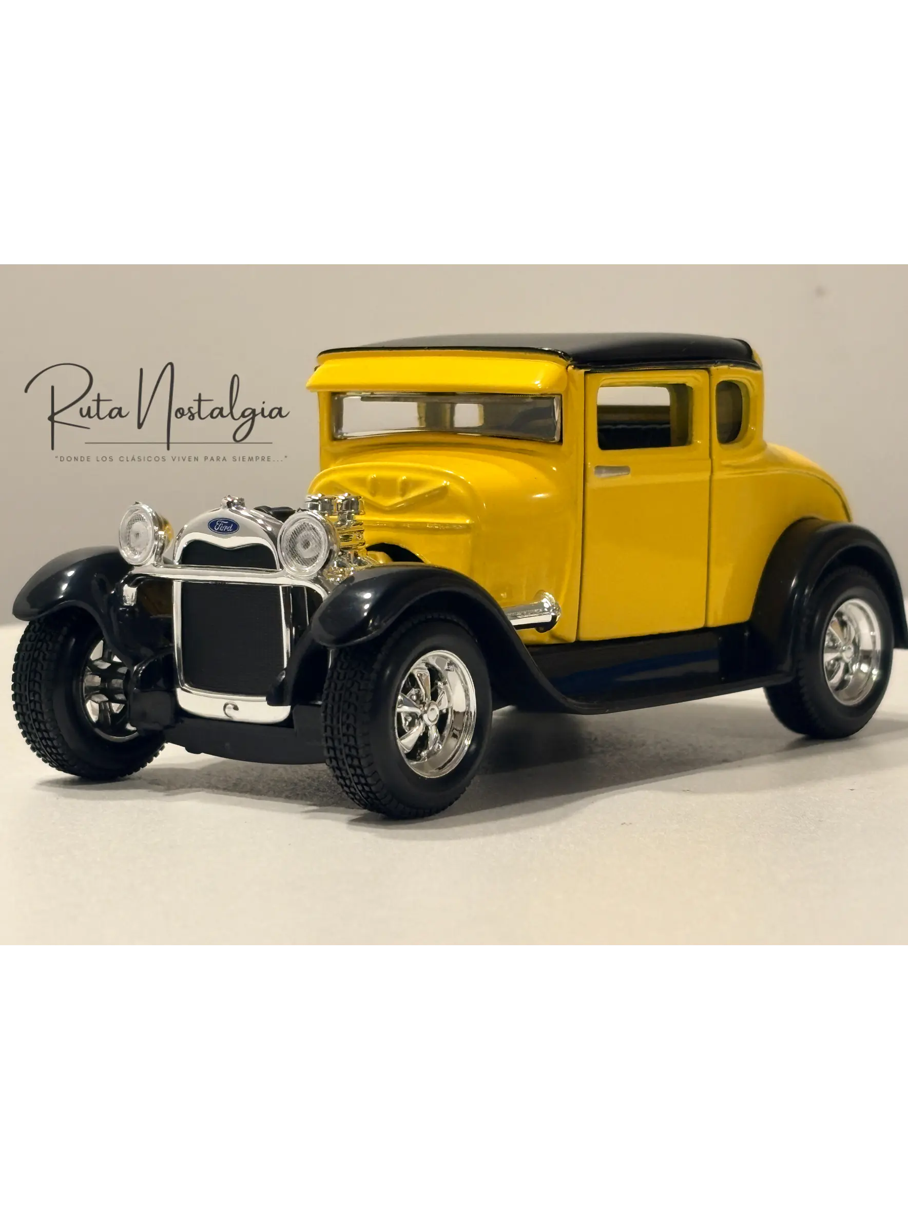 Ford Model A Hot Rod 1929 Amarillo Negro Maisto 1:24 | Hot Rod Clásico Americano de Colección en Chile 3