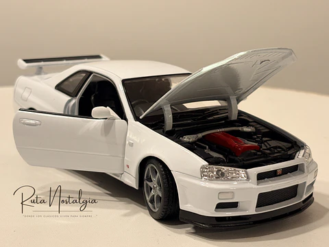 Nissan Skyline GT-R (R34) — Welly NEX Models 1:24 | JDM Legend de colección