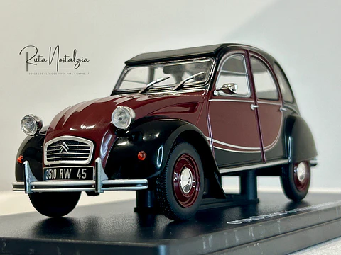 Citroën 2CV6 Charleston 1982 dark red/black – Fabbri Editori 1:24 | Clásico francés para coleccionistas