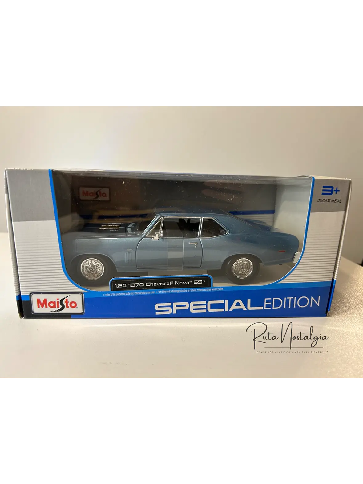 Chevrolet Nova SS 1970 — Maisto Special Edition 1:24 | Azul Claro | El 