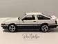 Auto Toyota Sprinter Trueno AE86 Blanco Negro Maisto 1:24 | CAJA DE CARTÓN CON DETALLES - Miniatura 5