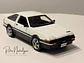 Auto Toyota Sprinter Trueno AE86 Blanco Negro Maisto 1:24 | CAJA DE CARTÓN CON DETALLES - Miniatura 9