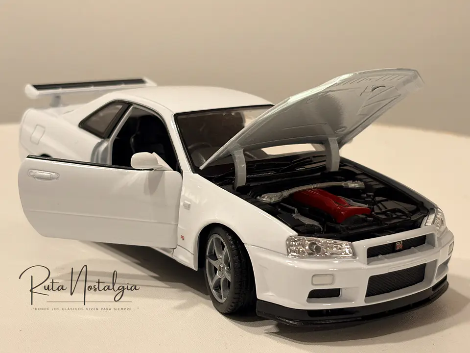 Nissan Skyline GT-R (R34) — Welly NEX Models 1:24 | ESPEJO RETROVISOR REPARADO 1