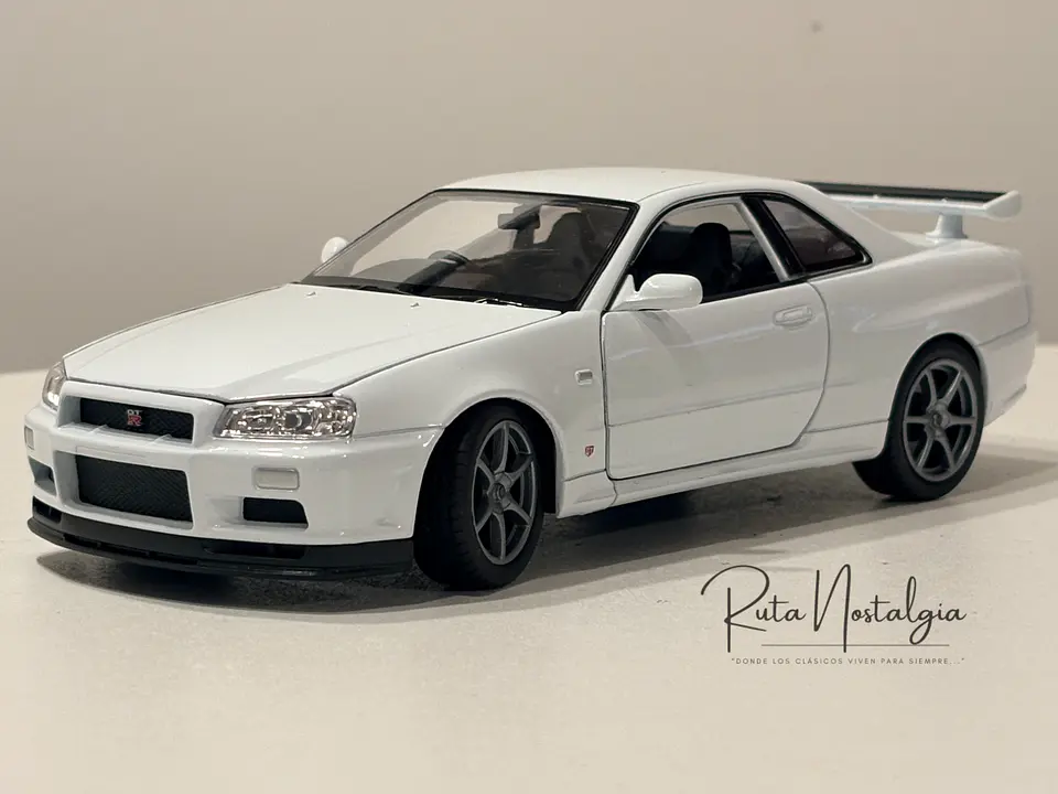 Nissan Skyline GT-R (R34) — Welly NEX Models 1:24 | ESPEJO RETROVISOR REPARADO 6