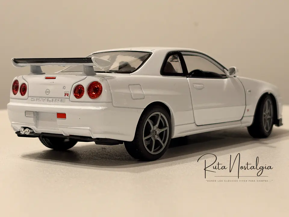 Nissan Skyline GT-R (R34) — Welly NEX Models 1:24 | ESPEJO RETROVISOR REPARADO 9