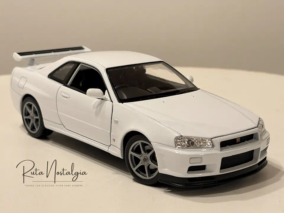 Nissan Skyline GT-R (R34) — Welly NEX Models 1:24 | ESPEJO RETROVISOR REPARADO 11