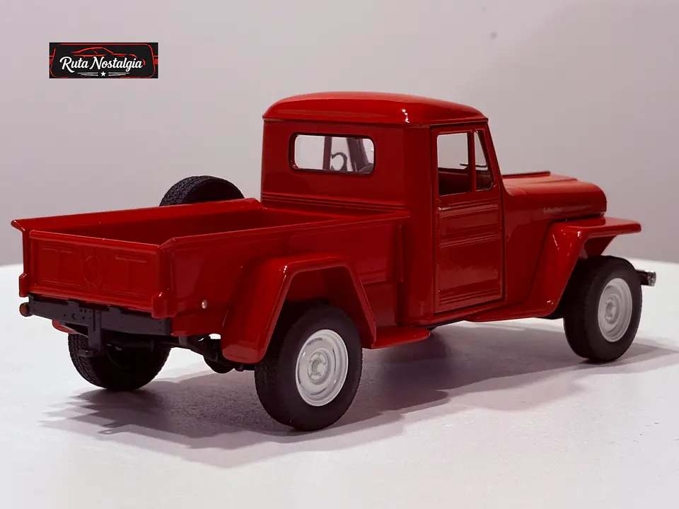 Jeep Willys Pickup 1947 Welly 1:24 Rojo | 4x4 Clasico 7