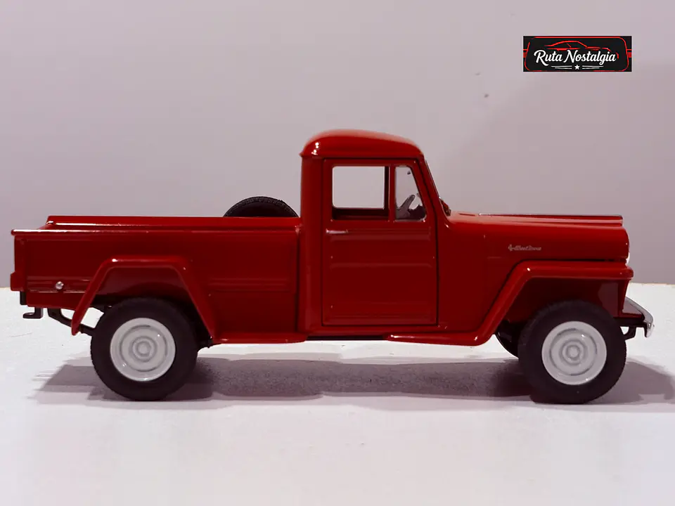 Jeep Willys Pickup 1947 Welly 1:24 Rojo | 4x4 Clasico 8