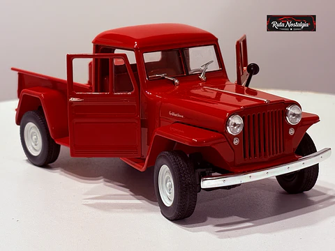 Camioneta Jeep Willys Pickup 1947 Welly 1:24 Rojo