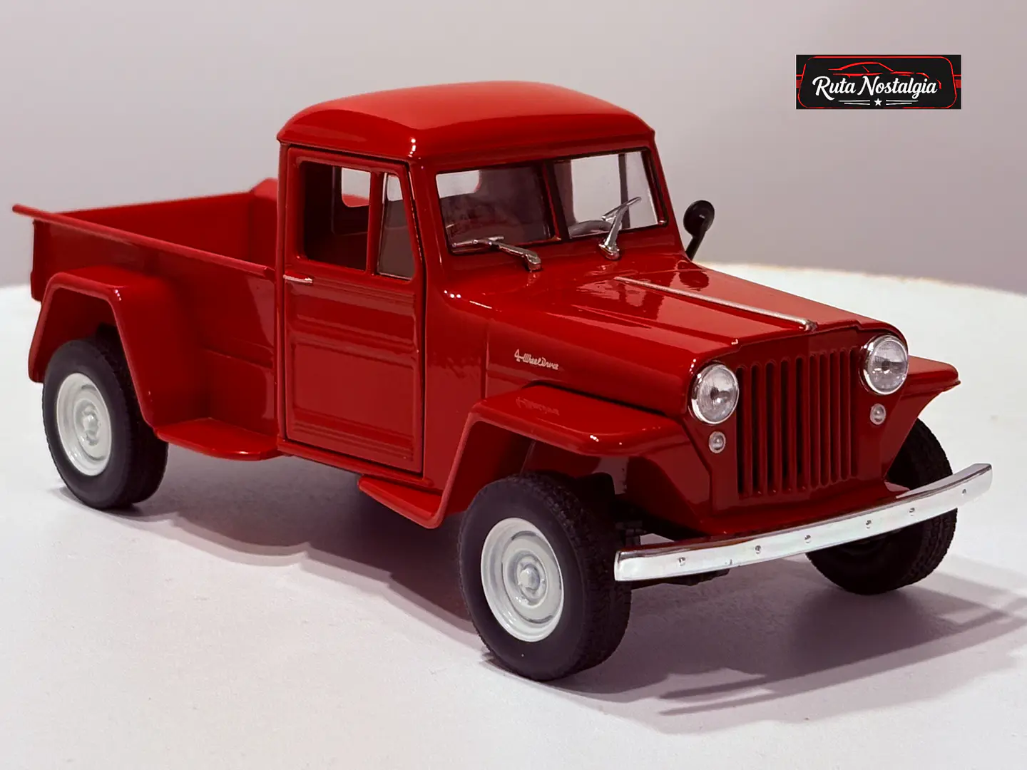 Jeep Willys Pickup 1947 Welly 1:24 Rojo | 4x4 Clasico 9