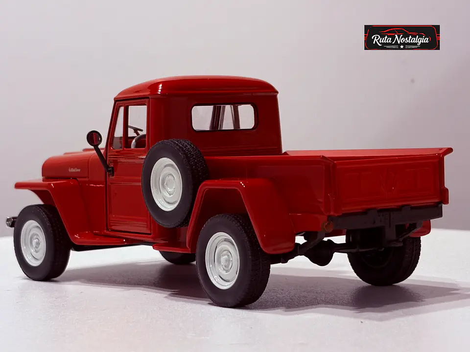 Jeep Willys Pickup 1947 Welly 1:24 Rojo | 4x4 Clasico 6