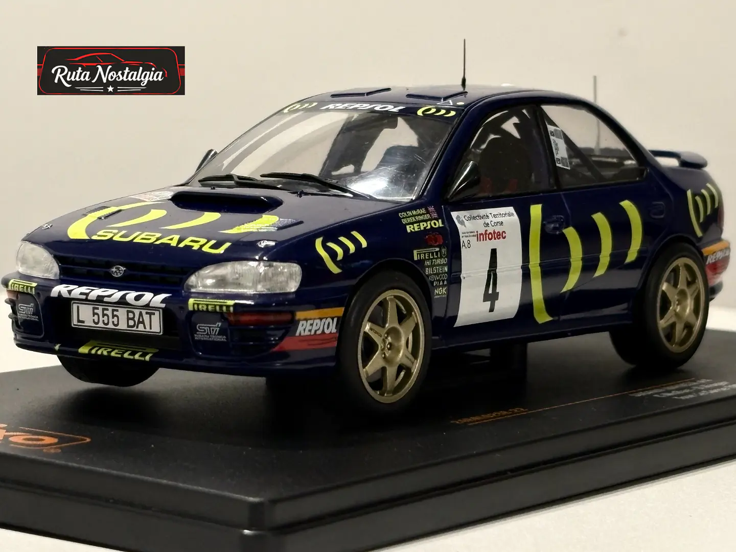 Subaru Impreza 555 No.4 McRae Tour de Corse 1995 IXO Rally 1:24 4