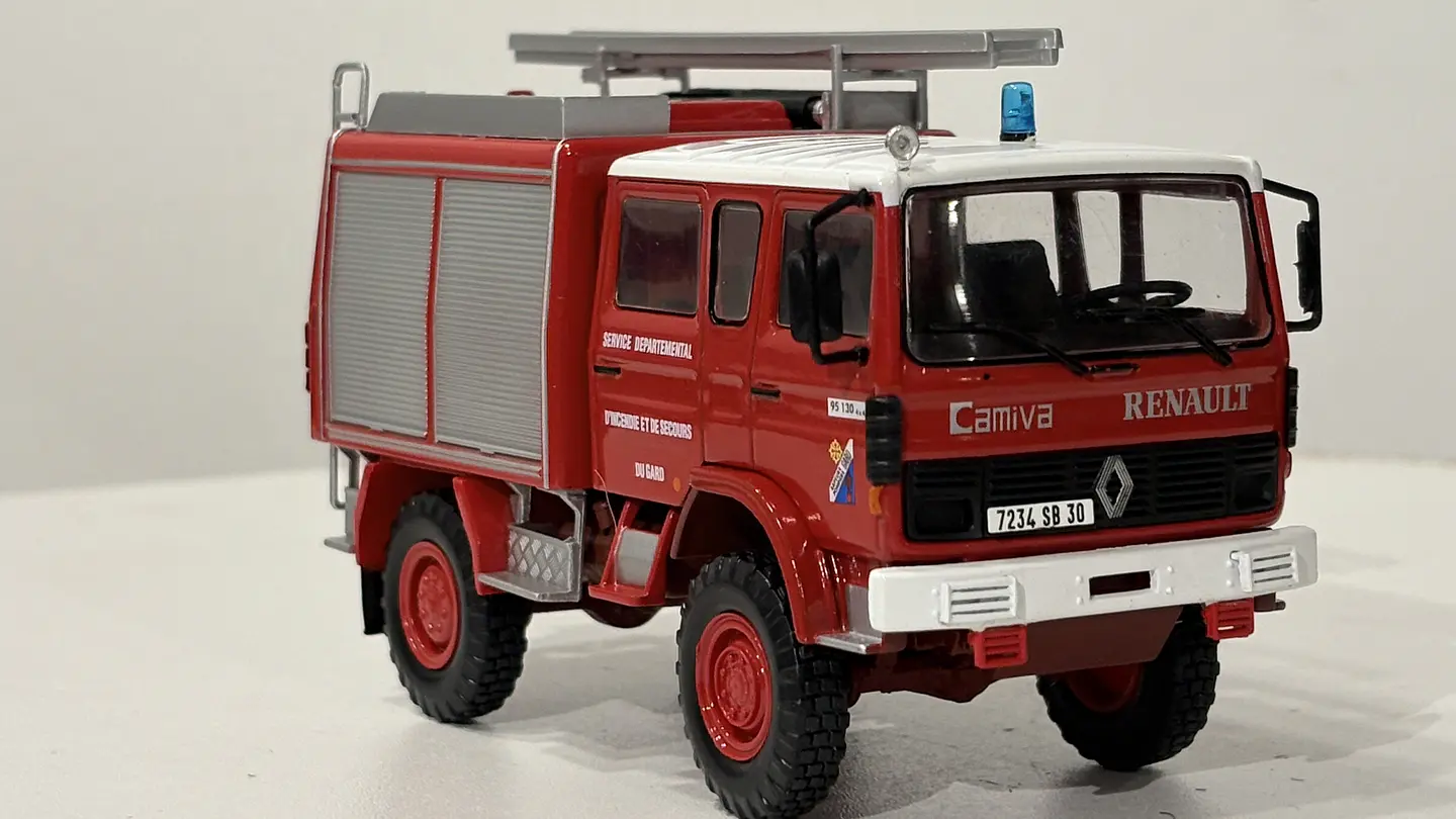 Camión de Bomberos Forestal Renault 95.130 4x4 FPT - Francia 1992 | Edicola Magazine 1:43 9