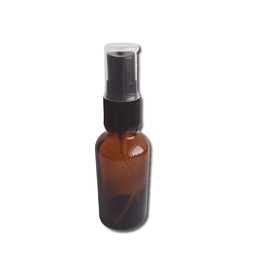 Botella de vidrio ámbar 30 ml con dispensador spray negro