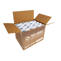Papel higiénico sin plástico / caja 48 rollos