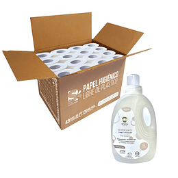 Pack hogar ecológico papel higiénico + detergente