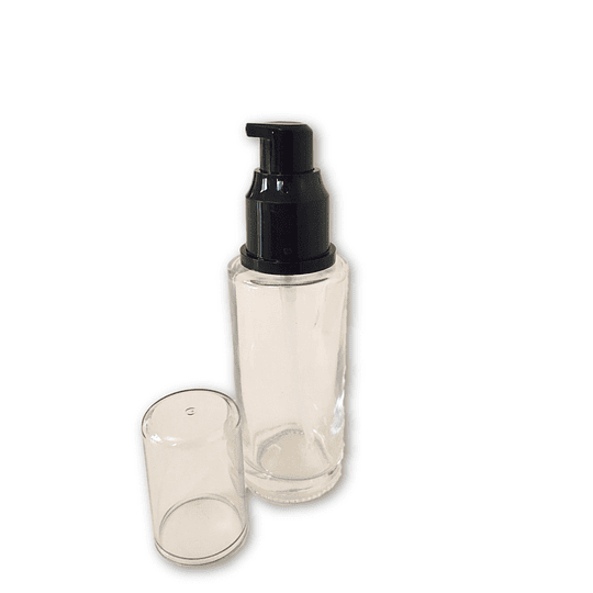 Botella de vidrio 50 ml con dispensador tipo bomba
