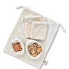 Pack 5 bolsas reutilizables de algodón crudo
