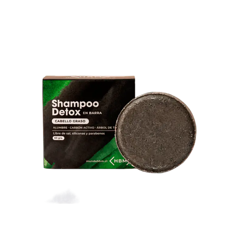 Shampoo sólido Detox con Carbón Activado, Alumbre y Árbol de Té, para cabello graso 1
