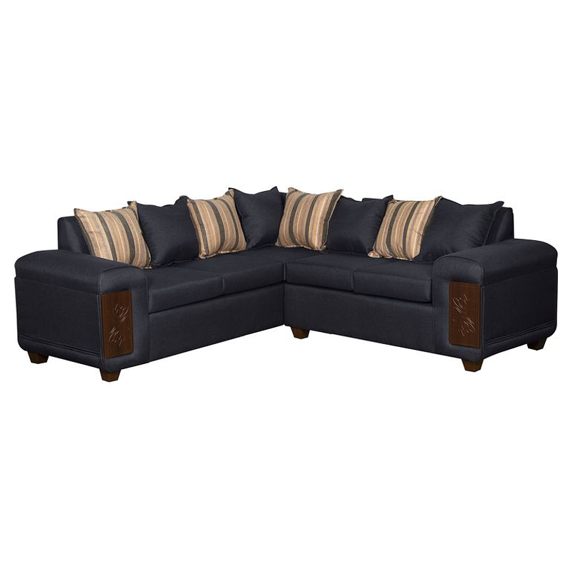 Sofa Seccional 5 Cuerpos Marsella Negro Lino