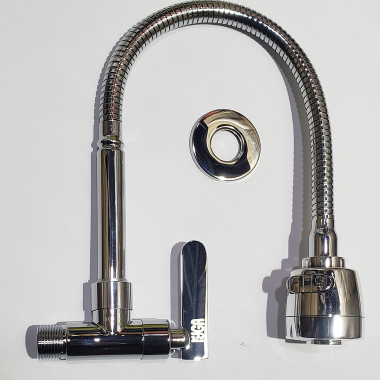 caño de cocina corrugado pesado cromado 1