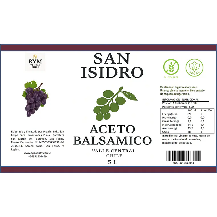 Aceto Balsámico San Isidro 2