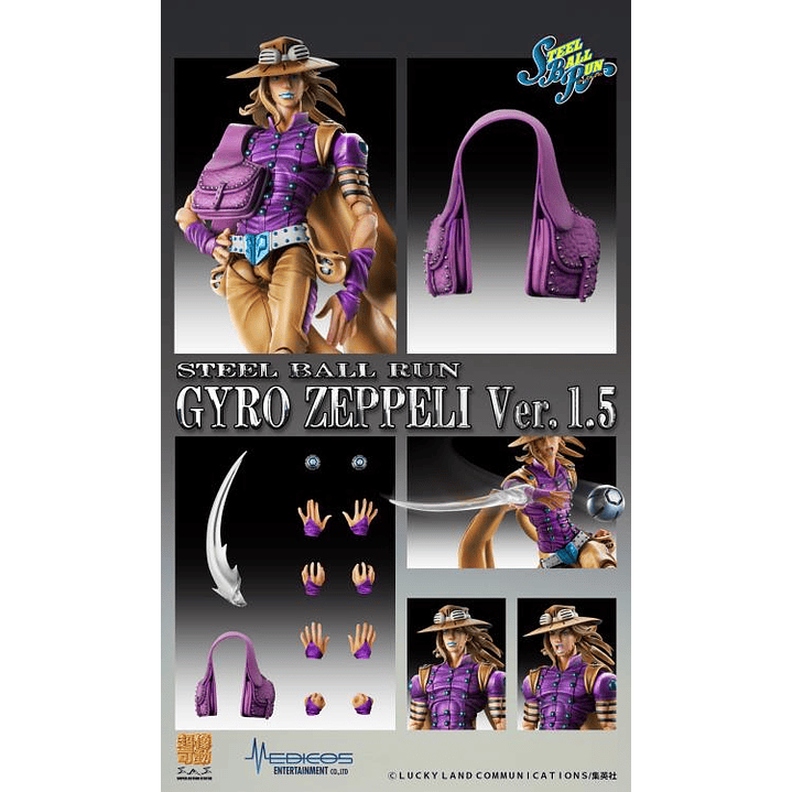(Pre-Venta) Gyro Zeppeli Super Action Statue - JoJo's Bizarre Adventure Part 7 - Steel Ball Run 9