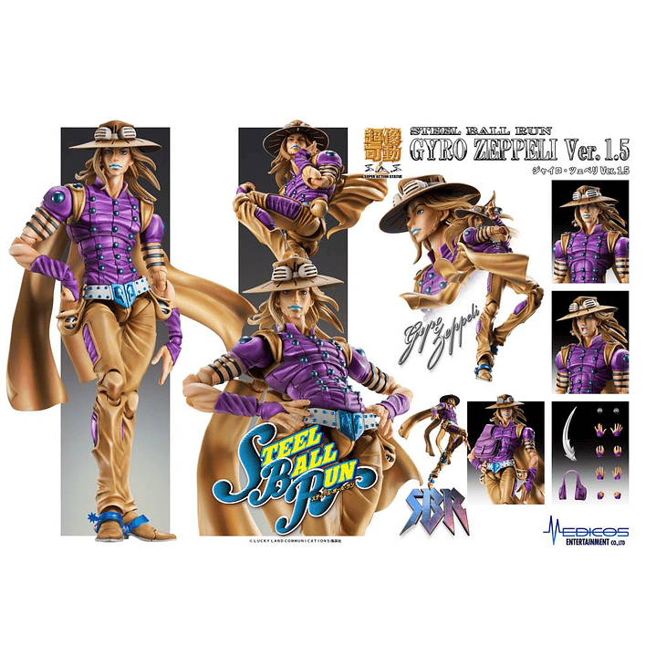 (Pre-Venta) Gyro Zeppeli Super Action Statue - JoJo's Bizarre Adventure Part 7 - Steel Ball Run 10
