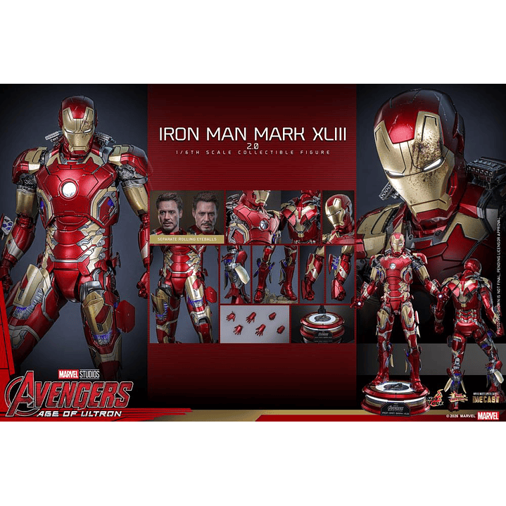 (Pre-Venta) Iron Man Mk.43 (Ver.2.0) - Movie Masterpiece DIECAST Hot Toys - Avengers Age of Utron 20