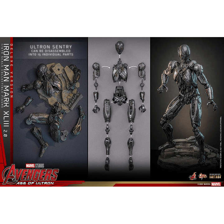 (Pre-Venta) Iron Man Mk.43 (Ver.2.0 DX) - Movie Masterpiece DIECAST Hot Toys - Avengers Age of Utron 12