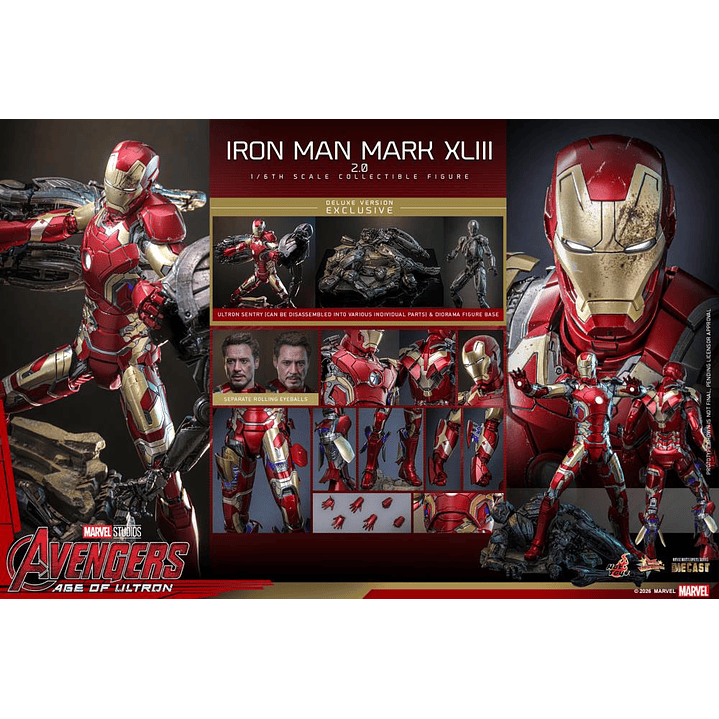(Pre-Venta) Iron Man Mk.43 (Ver.2.0 DX) - Movie Masterpiece DIECAST Hot Toys - Avengers Age of Utron 23