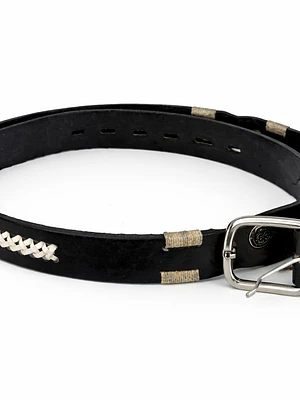 Cinturón cuero trenzado andino