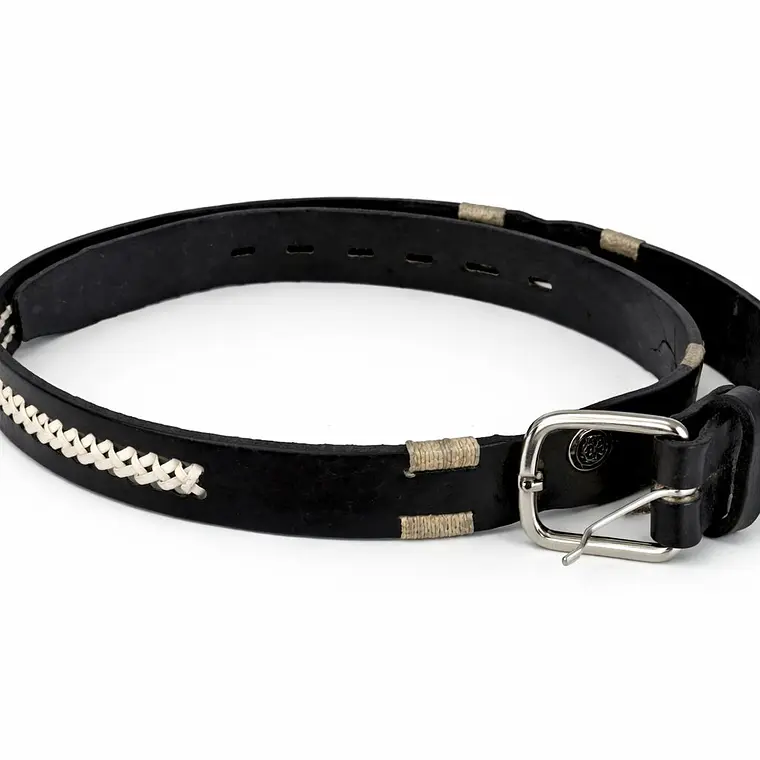 Cinturón cuero trenzado andino 1