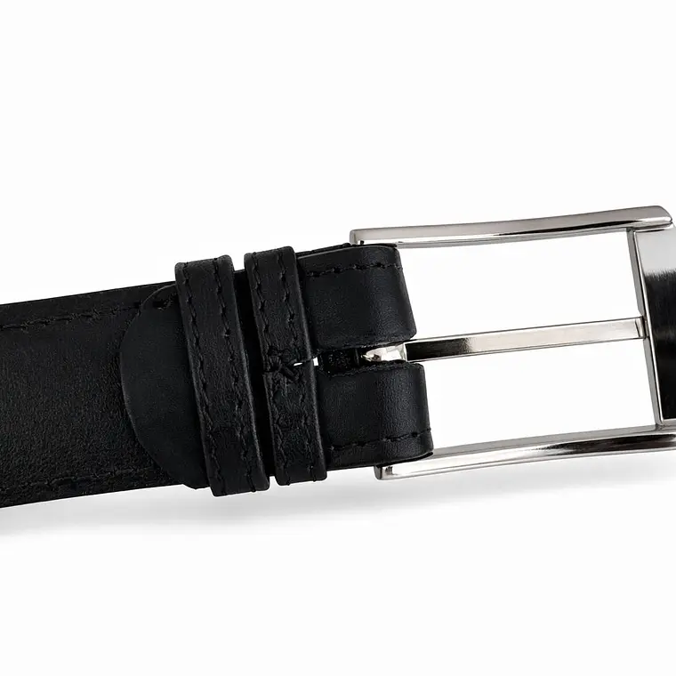 Cinturón Cuero Clásico Negro   3
