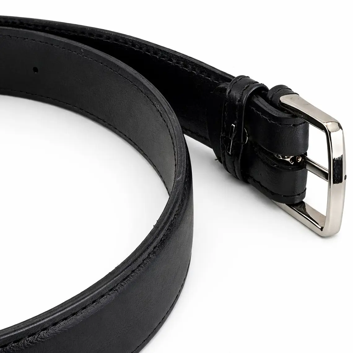 Cinturón Cuero Clásico Negro   2