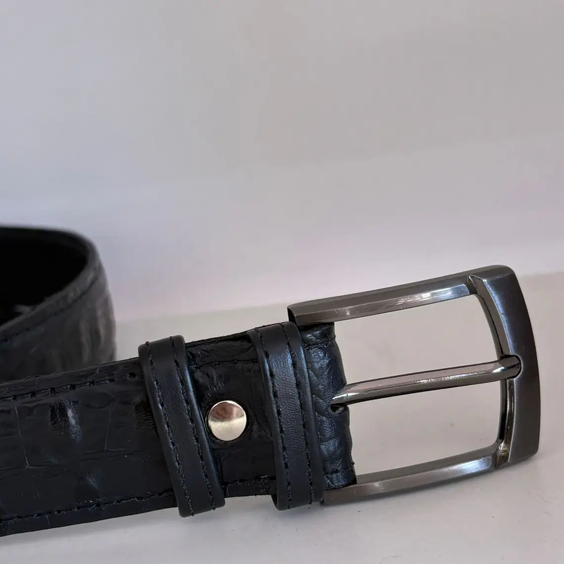 Cinturón Cuero Croco Noir 2