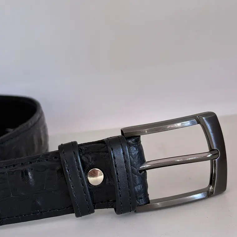 Cinturón Cuero Croco Noir 2